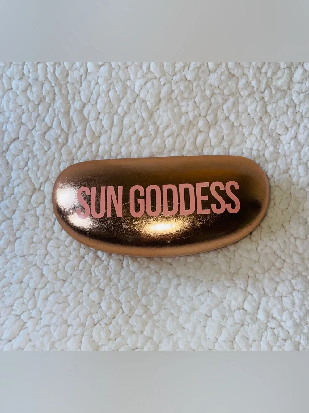 Goddess Metallic Rose Gold Sunglasses Case with Pink Logo